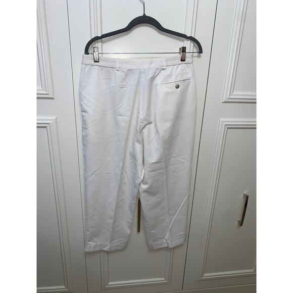 Talbots Petites Women's Size 12 White Straight Leg Cropped Dress Pants - Picture 8 of 8